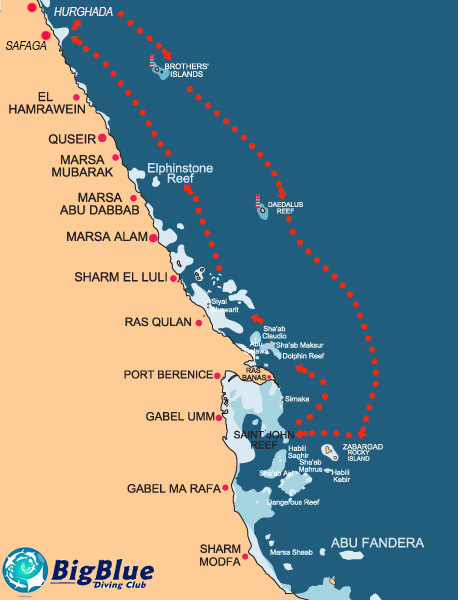 south marine park , red sea , hurghada , diving hurghada , diving map
